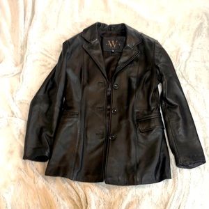 New York black leather blazer/jacket